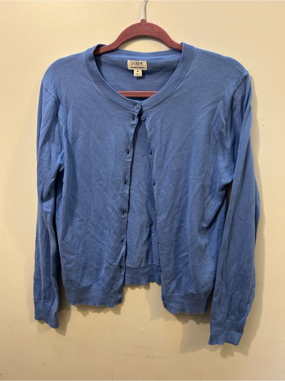 J.Crew Blue Button-Up Cardigan 100% Cotton